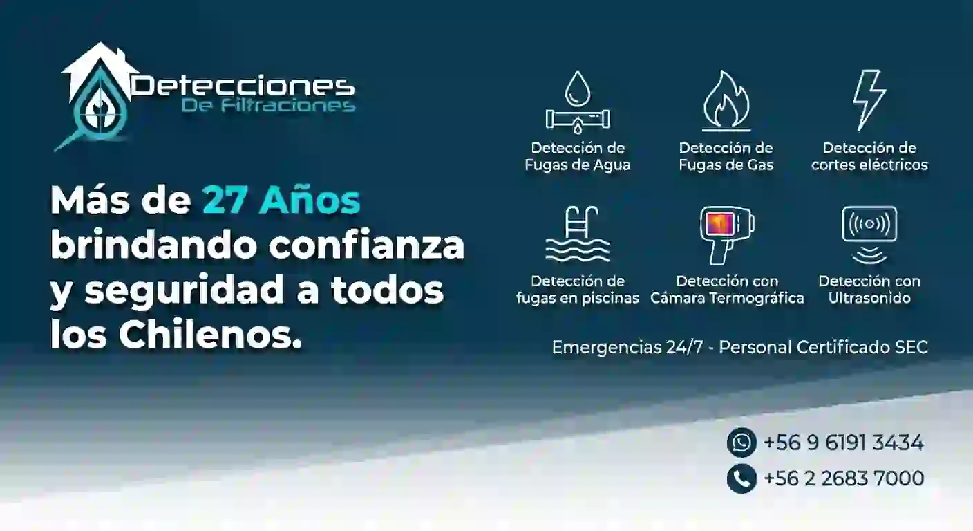 Técnico realizando una detección profesional de fugas y filtraciones en Santiago